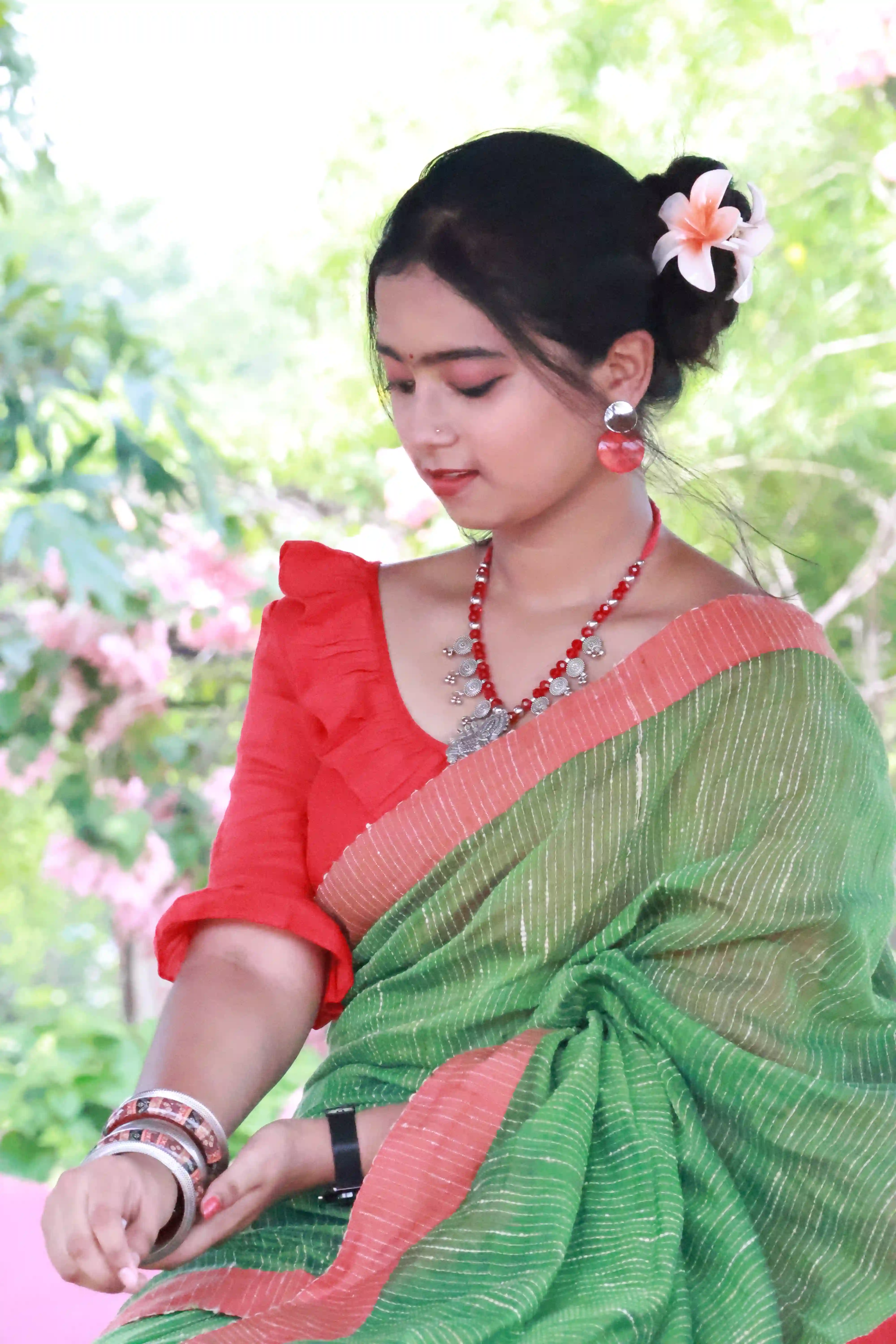 Green with Red Border