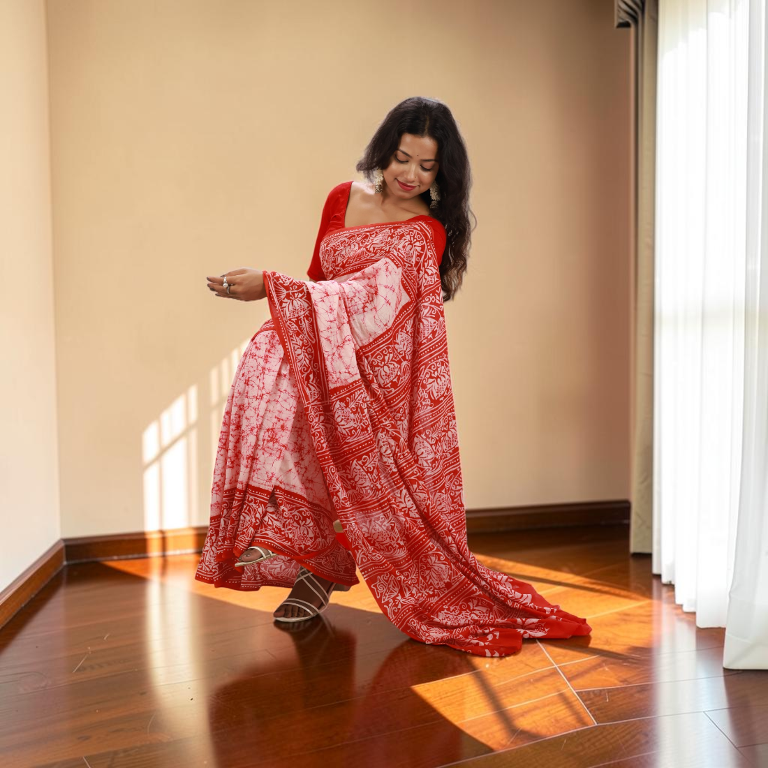 Vivid Red With White