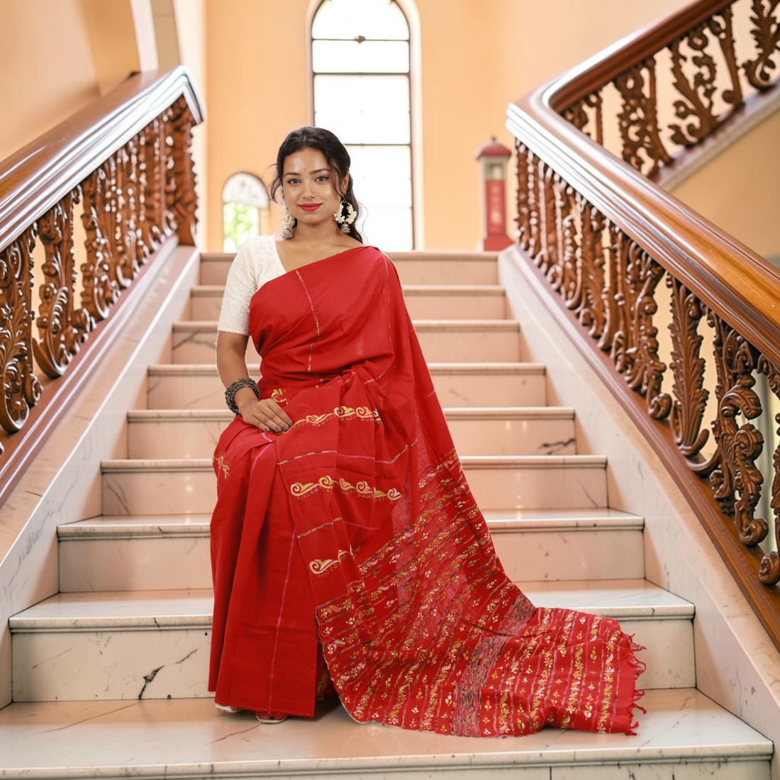 Elevate Your Style with Art Angan's Rangriti Artisan Hand Khesh Cotton Saree