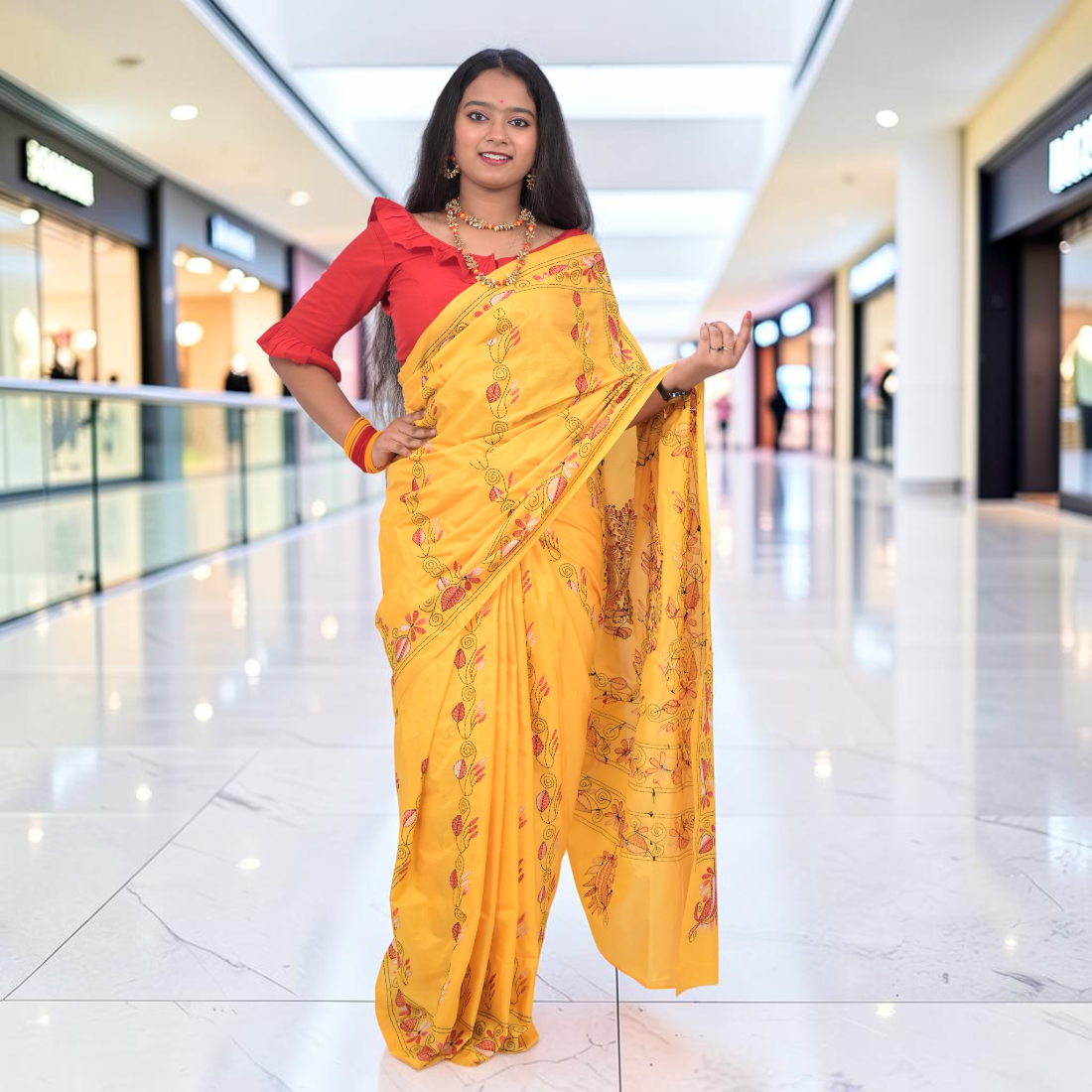 Elegance Personified: Kanakshi Elegance Katha Stitch Bangalore Silk Saree