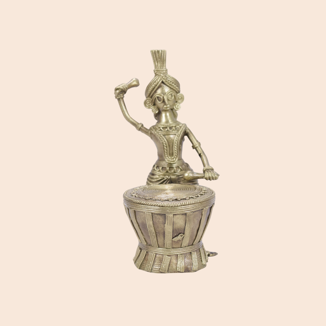 Elevate Your Home Decor with Dokra Dhamsa Showpiece - Handcrafted Tribal Art