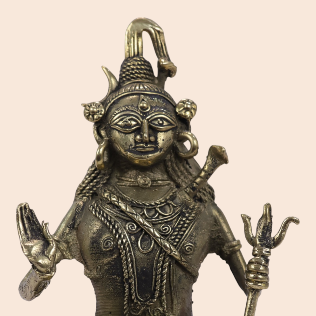 Dokra Shivji idol - Handcrafted Indian Art (View 3) | Art Angan