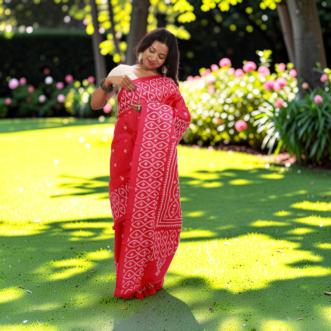Raktima Heritage Gujarati Stitch Bangalore Silk Saree: Timeless Elegance