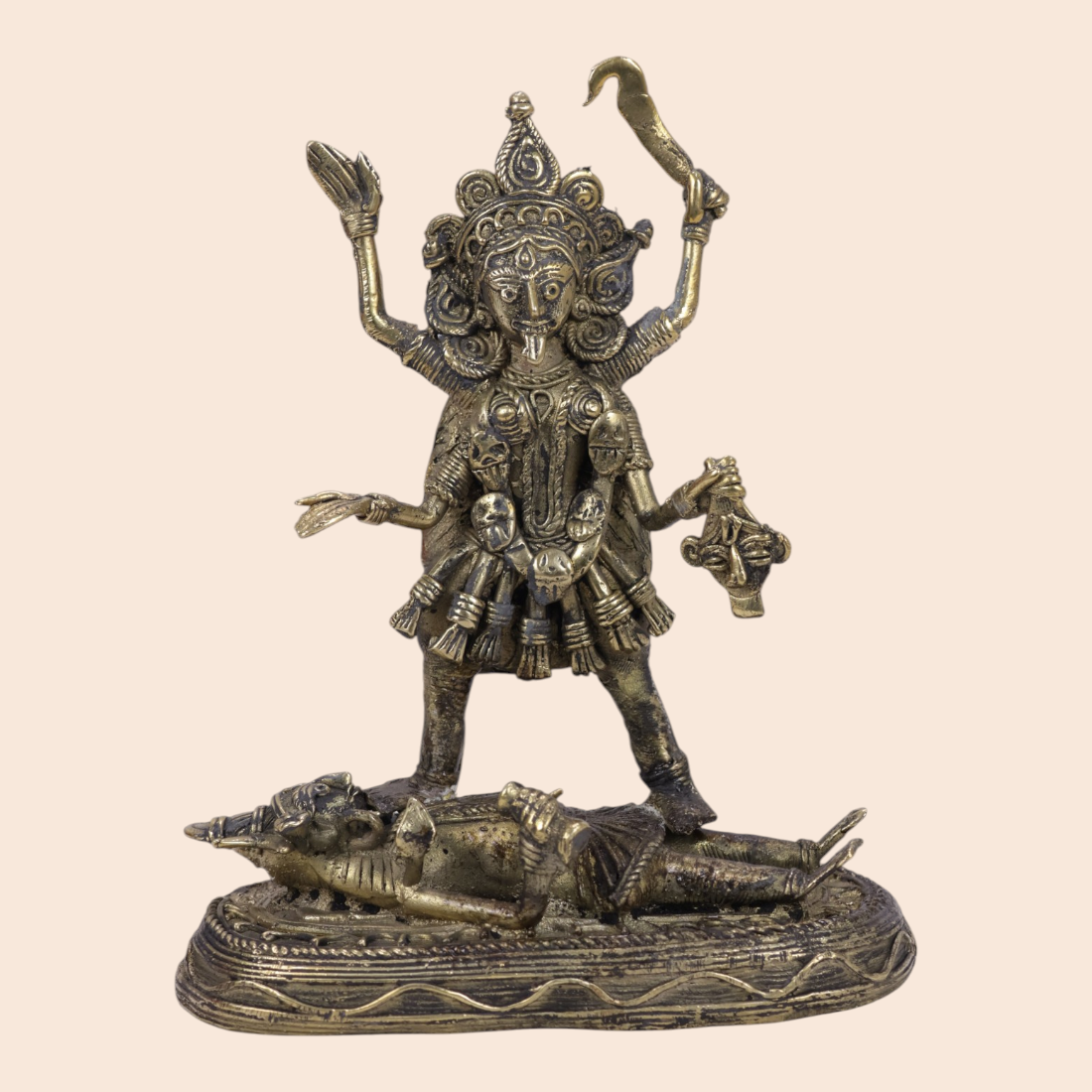 Elevate Your Home Decor with Dokra Maa Kali - Handcrafted Brass Idol