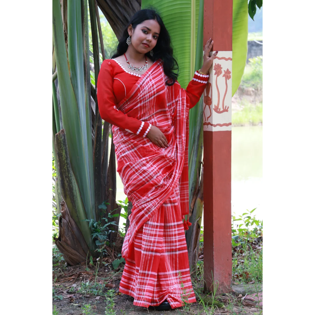 Gulika Sunrise Mul Cotton Saree - Authentic Handcrafted Saree | Art Angan