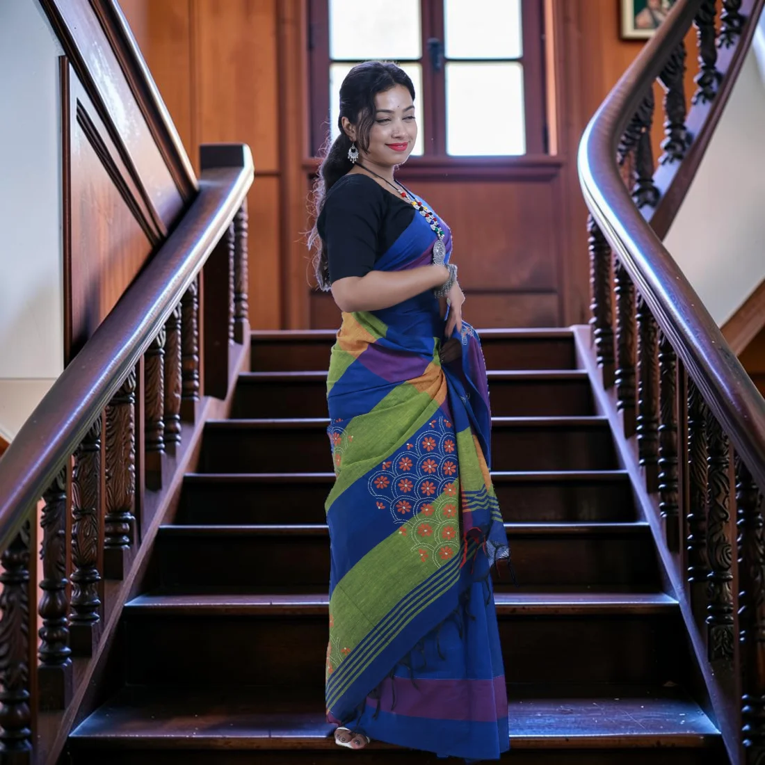 Neelanjali Classic Hand Khesh Cotton Saree Thumbnail 6