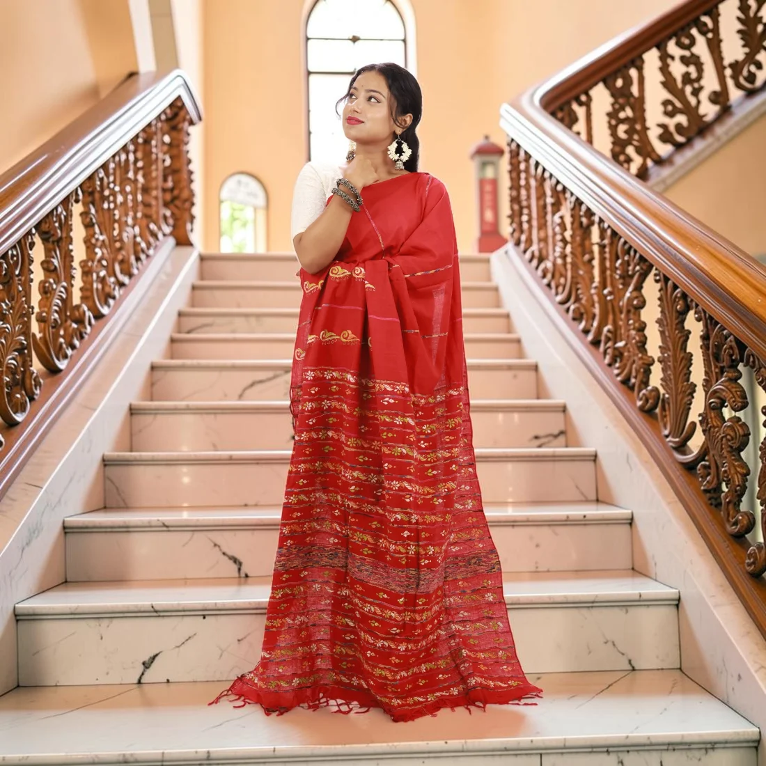 Rangriti Artisan Hand Khesh Cotton Saree Thumbnail 5