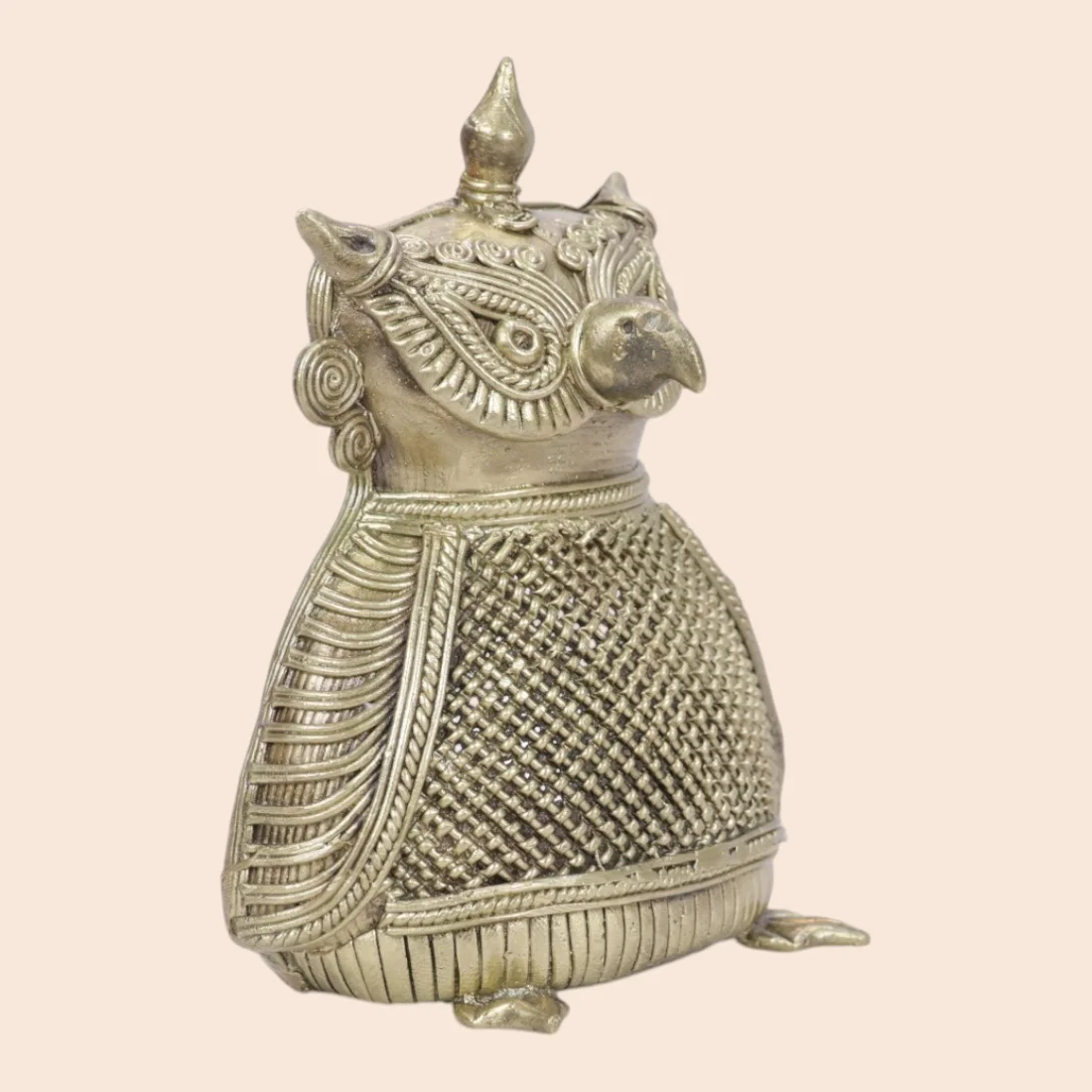 Handcrafted Dokra Owl Figurine – Traditional Brass Home Décor Thumbnail 3