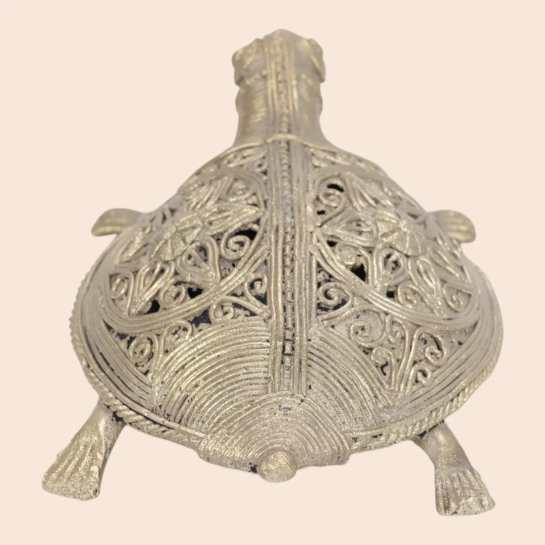 Handcrafted Dokra Turtle Figurine – Traditional Brass Home Décor Thumbnail 4