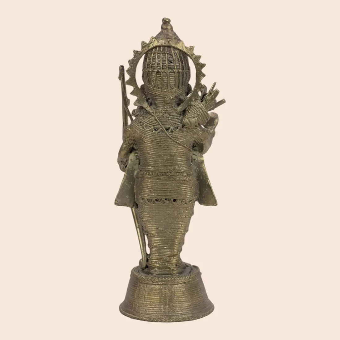 Handcrafted Dokra Lord Rama Idol with Bow – Traditional Brass Sculpture Thumbnail 5