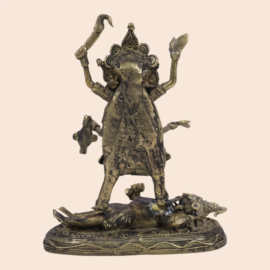 Handcrafted Dokra Goddess Kali Idol – Traditional Brass Sculpture Thumbnail 5