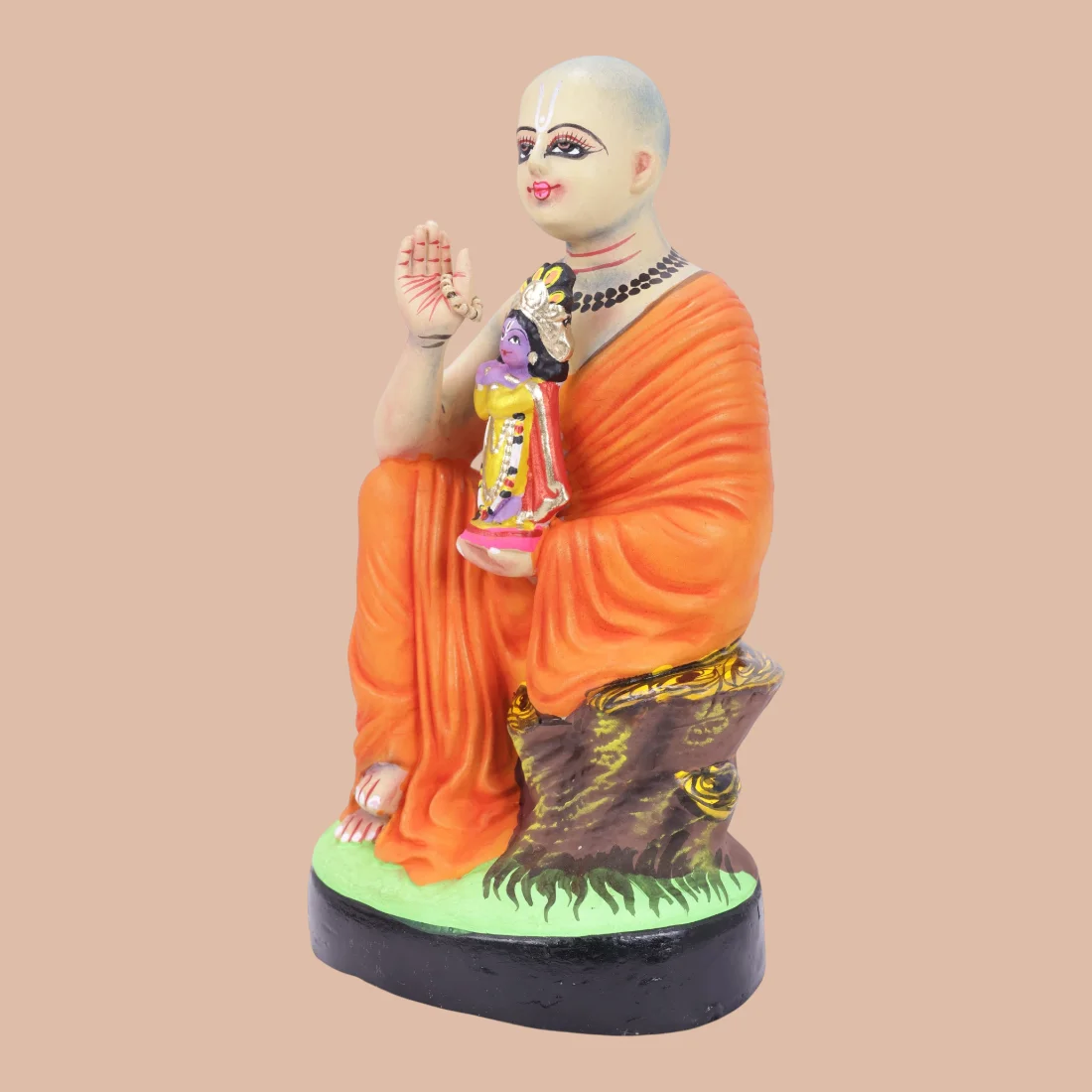 Handcrafted Krishnanagar Clay Srila Prabhupada Idol – Bengali Devotional Art Thumbnail 3