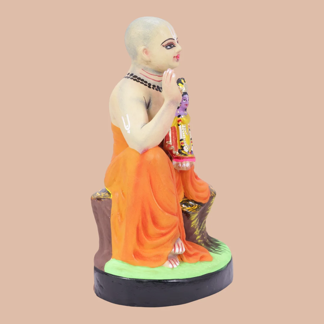 Handcrafted Krishnanagar Clay Srila Prabhupada Idol – Bengali Devotional Art Thumbnail 4