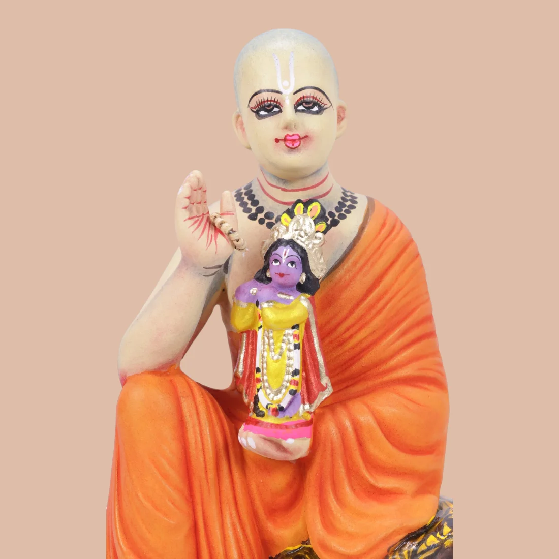 Handcrafted Krishnanagar Clay Srila Prabhupada Idol – Bengali Devotional Art Thumbnail 6