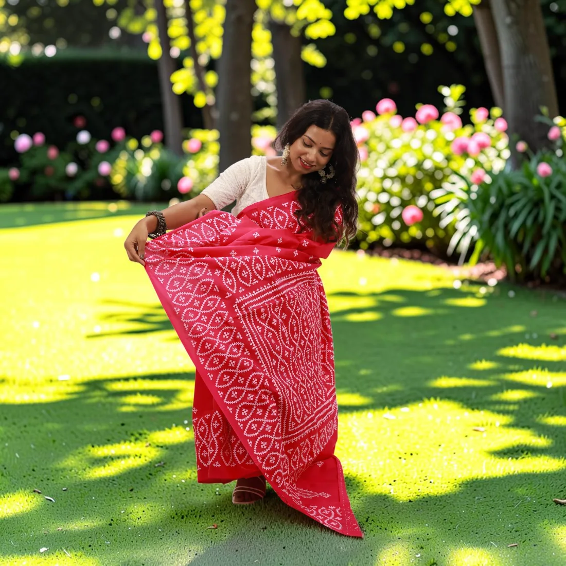 Raktima Heritage Gujarati Stitch Bangalore Silk Saree Thumbnail 3