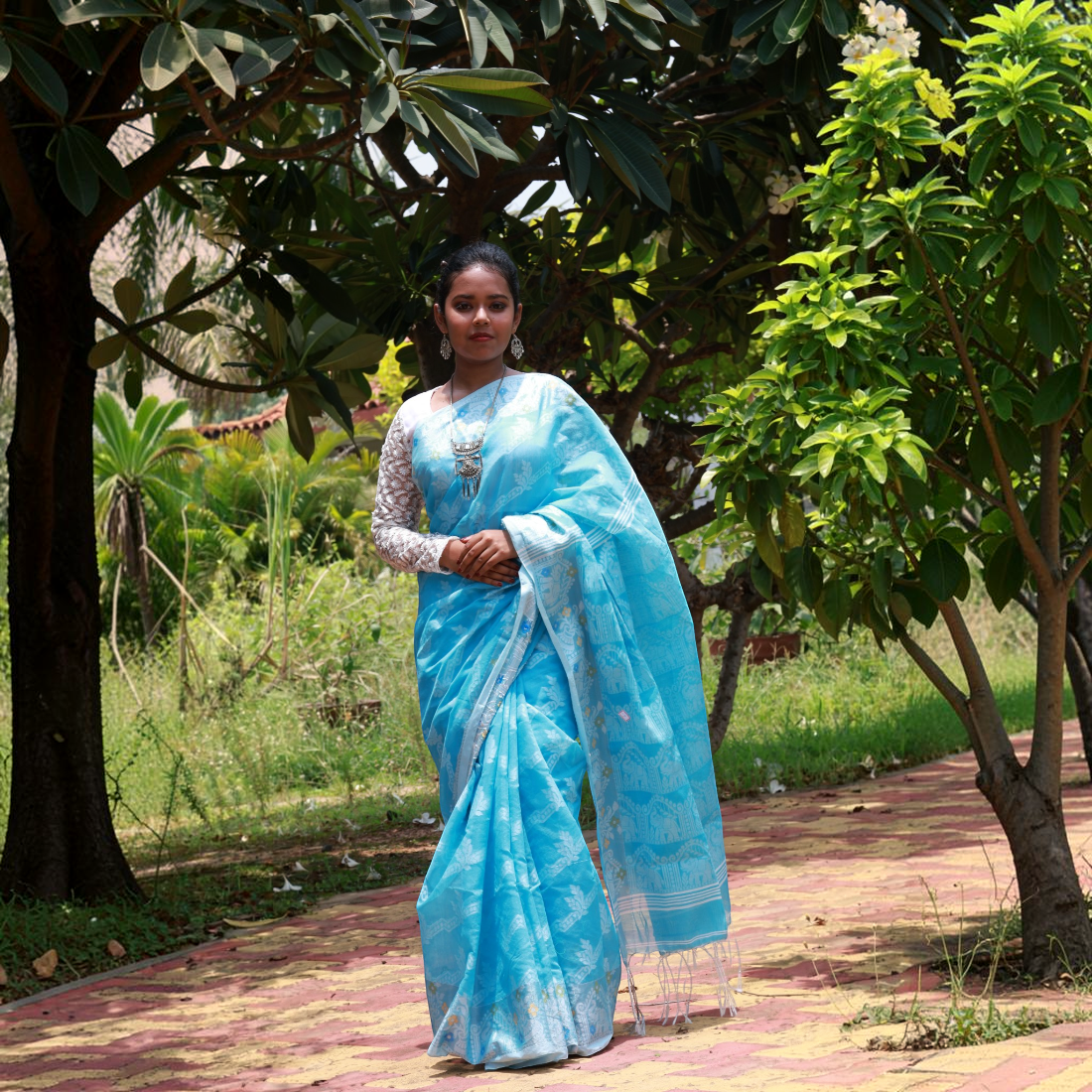 Elevate Your Elegance with Art Angan's Pitambari Grace Handloom Cotton Silk Saree